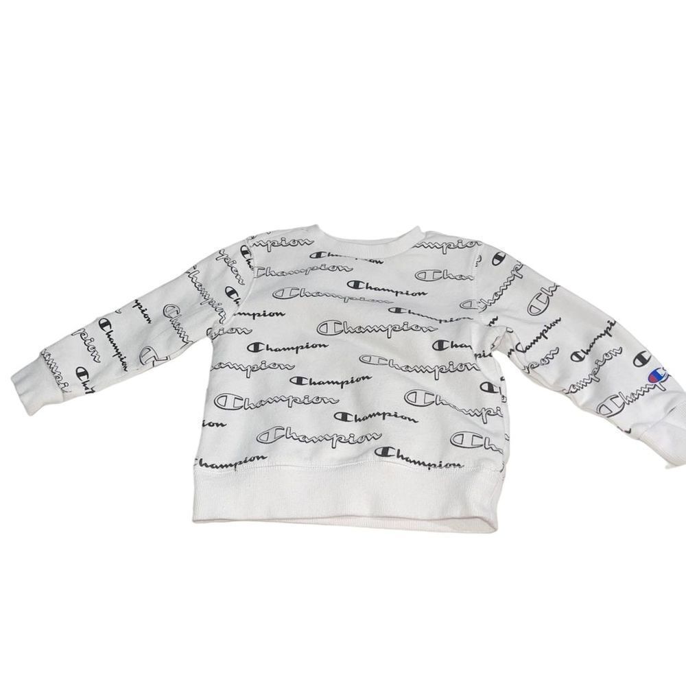 Champion White & Black Logo Sweatshirt - Size 3T‎